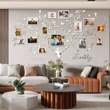 1pc Room Decor Acrylic Photo Frame Tree Branch Shape Mirror Wall Decoration, 2D Art Photo Frame Tree Shape, For Living Room Home Decor - Picture Frame - View 5