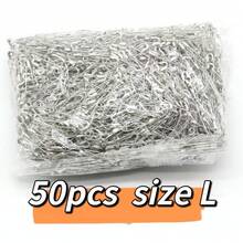 50/12入不鏽鋼安全針胸針 DIY 珠寶針，適用於珠寶製作配件用品 - 銀色 - 查看 12