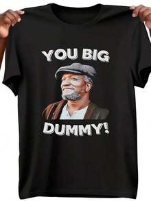 1 Pieza, 100% Algodón, Camiseta con Estampado de TV Divertido "You Big Dummy", Camiseta Casual de Temporada para Hombre, Camiseta de Algodón de Cuello Redondo de Manga Corta, Camiseta Deportiva para Exteriores, Regalo de Navidad y Acción de Gracias, Affilante. - Negro - Ver 8