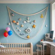 These Nautical Fishing Net Decorations, Adorned With Starfish, Feature A Vintage Marine Style. They Are The Perfect Prop For Pirate-Themed, Hawaiian-Themed, And Ocean-Themed Parties.House Decor And Accessories - Multicolor - View 9