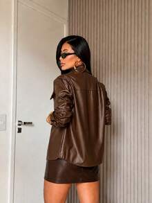 Stylish Casual Coats For Cross-Border Europe And America - Rust Brown - View 3