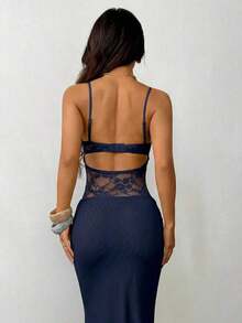 Vestido transparente de encaje con tirantes para mujer  PETITE, ropa sexy para fiestas, citas y festivales, adecuado para otoño e invierno, se puede usar como capa interior. - Blanco - Ver 9