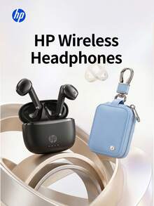 返校禮物--HP H10J 無線藍牙耳機，兼容 Apple、Android 及其他設備，無線耳機（含充電盒與藍色收納袋），藍牙 5.4，IPX4 防水，30 小時續航力，內建麥克風 - 查看 7
