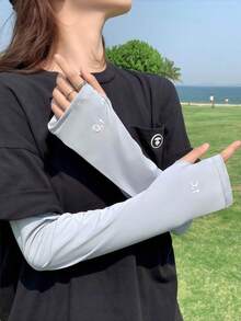 男女通用宽松冰丝防紫外线臂套，新款透气防紫外线臂套，适合骑行、驾驶等户外活动 - 彩色 - 查看 6