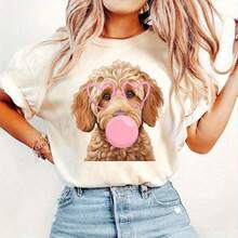 1 Pieza Doodle, Spoodle, Cavoodle, Doodle Mom, Labradoodle, Goldendoodle, Poodle, Perro Rizado, Sublimación DTF para el Día de San Valentín. Camiseta de Algodón Puro de Alta Calidad - Fácil de Combinar, Perfecta para el Trabajo, Escapadas de Fin de Semana y Reuniones, Un Regalo Perfecto para la Familia, Ropa para Mujer, Ropa Vintage, Camisetas Vintage para Mujer, Algodón, Ropa de Verano para Mujer, Camisetas de Verano para Mujer, Mujer, Para Mujer, Linda, Gótica, Rojo, Blanco y Azul, Camia, Ry, Ing, Camisetas Gráficas para Mujer, Retro, Bordadas, Casuales, Camisetas, Camisetas Gráficas para Mujer, Playa, S210g 100% Algodón, Todos los Patrones Están Impresos. Unisex. Adecuado para primavera, verano y otoño. - Blanco - Ver 8