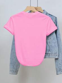 Disney's Popular Spring And Summer Ladies' Casual Cotton T-Shirts, Ladies' Fashion Clothes, Disney Authorization, "To Infinity And Beyond" Toy Story Retro Prints, Ladies' Short-Sleeved Tops, Everyday Outings, Fashionable And Versatile, Suitable For Going Out For Shopping Parties, Or For Friends And Family. Gifts Are Unisex And Excellent. - Pink - View 2