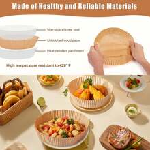 100pcs Round Air Fryer Paper Baking Paper Tray Silicone Oil Paper Special Paper Paper Bowl Air Fryer Special Paper Plate FDA Suitable For 0.79-1.32gal Air Fryer 6.3*1.77inch - 100 - View 6
