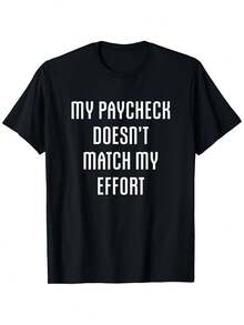 Camiseta con Frase Satírica Mexicana: Mi Salario No Refleja Mis Esfuerzos. Camiseta con Frases Divertidas para la Oficina, Adecuada para el Humor en el Lugar de Trabajo, Gimnasio y Uso Casual. Camisa casual ligera para todas las estaciones con texto. Camiseta de cuello redondo para hombre y mujer. Camiseta de algodón. Moda Verano. - Negro - Ver 1