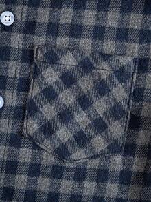 Young Boy Casual Plaid Short Sleeve Shirt - Dark Grey - View 5