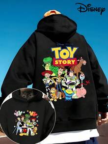 Disney Men's Casual Hoodie, Featuring A Group Photo Of All Members Of Toy Story, Classic Characters Such As Woody, Buzz Lightyear, , And Ham Pig, Fully Restoring The Joyful Atmosphere Of The Movie, Suitable For Toy Story Fans To Wea - màu đen - Xem 1