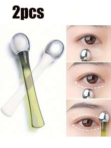 2pcs Eye Massage Roller - Relieve Puffiness And Dark Circles, Eye Massage Roller Stick, Eye Cream Applicator Tool, Soothing Roller Design, Promote Blood Circulation, Gentle Application, Suitable For Face, Eyes, Neck, Forehead, Eye Cream Stick, Eye Massage Stick, Eye Cream Essence Massage Stick - Beauty Tool - View 2