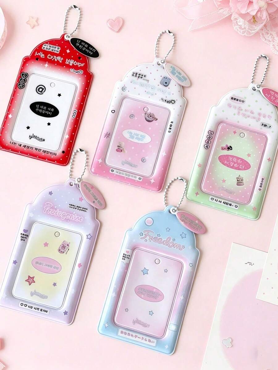 1 pieza Funda de PVC para tarjeta, Estuche de almacenamiento y protección de 3 pulgadas, Juego de colgante para exhibición de tarjetas pequeñas de ídolo