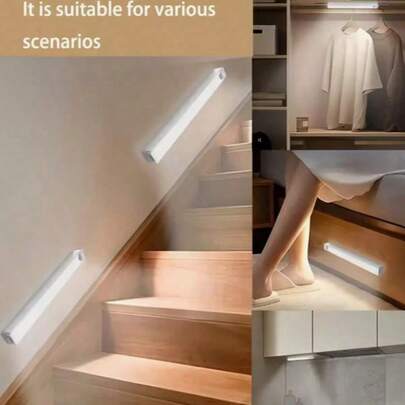 1pc LED Sensor Light, 3-Color Dimmable, Wireless Installation Slim Night Light, Suitable For Wardrobe, Kitchen, Stairs, Corridor, Cabinet, Bedroom, Room Decor