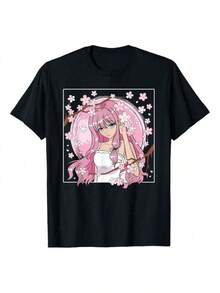 Camiseta unisex de anime japonés adecuada para convenciones de anime - Sakura Otaku, camiseta unisex suave y holgada, adecuada para deportes, trabajo, aventuras de verano y uso casual durante todo el año para mayores de 18 años (lavable a máquina).Camisetas Casuales para Mujer: Una colección que incluye camisetas casuales, tops y camisetas ideales para el uso diario.Confeccionadas con tejidos ligeros y transpirables, estas prendas presentan una estética de inspiración vintage, lo que las convierte en una excelente opción tanto para la vida universitaria como para conjuntos cotidianos.Los diseños son encantadores y bonitos, con un corte cómodo y favorecedor.Gracias a su estilo clásico, tejidos suaves al tacto y sensación agradable para la piel, estas prendas poseen un distintivo aire de inspiración mexicana. - Negro - Ver 6