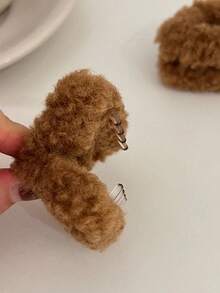 4/2/1 Pcs Plush Bear Ear Hair Clips, Cute Girly Style Claw Clips, Soft Girl Aesthetic Side Hair Accessories For Autumn/Winter - Multicolor - View 2
