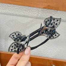 1 Piece Fashionable And Versatile Elegant Literary Full Diamond Pleated Headband For Going Out And Commuting Temperament Hair Pressing Headband Hair Accessories - 藍色 - 查看 8