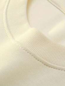 Nueva camiseta de manga corta con cuello redondo para mujeres, diseño estival, con un sencillo y moderno estampado de letras, transpirable y absorbe la sudoración. Envío exprés desde almacén local, modelo para parejas, ropa de pareja - Caqui - Ver 4