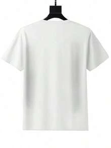 1 Piece Of White T-Shirt With A Pearl Heart Design And Elegant Pearl Pattern For Casual Wear. 180g 100% Cotton, The Patterns Are Fully Printed. Unisex. - 白色 - 查看 2