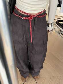 1pc Women's Double-Layer Rivet Decorated Belt, Easy To Match With Jeans, Sexy Leather Accessory - Multicolor - View 3