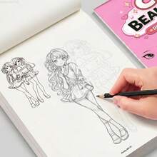 Buku Sketsa Gambar Garis Ramah Pemula, Menampilkan Karakter Pahlawan Anime yang Imut, Menyediakan Latihan Sketsa dan Mewarnai Garis Luar Sederhana Langkah demi Langkah, Panduan Menggambar Pensil Sendiri untuk Remaja dan Dewasa, Ideal untuk Kelas Seni dan Pendidikan di Rumah - Berwarna merah muda - View 2