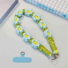 1 pieza Estilo Ins Europeo Flor de Margarita Tejida Encanto de Teléfono, Llavero, Colgante de Bolso, Regalo - Multicolor - Ver 9