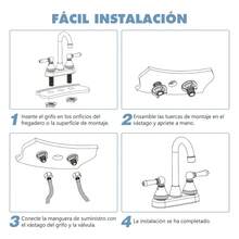 Flexible Single-Lever Basin Mixer Tap With Two Positions, Stainless Steel Body,  Finish, 360° Rotation, Specifically Designed For Three-Hole Basins - Chromium Alloy - View 9