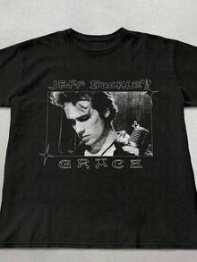 ropa Camiseta de Jeff Buckley, camiseta del álbum Grace, regalo para un fan de Jeff Buckley, camisetas de moda, camisetas de música, camiseta gráfica de Jeff Buckley, camisetas unisex, piratas Children's clothing - Negro - Ver 7
