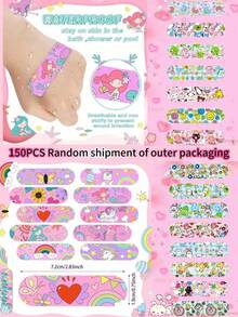 31/20pcs Waterproof Bandages, Breathable & Elastic, Cute Cartoon Patterns Like Unicorn, Butterfly, Sunflower, Rainbow, In Metal Tin - Multicolor - View 16