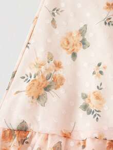 Vestido mini con cuello halter romántico y de moda para mujer - Amarillo - Ver 6