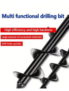 1 Mũi khoan xoắn ốc trồng cây | Đầu lục giác 3/8", Trục thép đặc, Khoan ván bê tông, Trồng cây dễ dàng, Mũi khoan xoắn ốc, Đầu lục giác màu đen, Bền, Chống gỉ, Hộp đựng mũi khoan lục giác tiện lợi, Kim loại, Đóng gói riêng lẻ - Mũi khoan nhỏ - Xem 8
