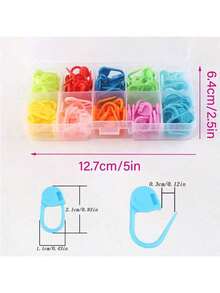 120pcs/Box Fabric Crochet Stitch Markers With Storage Box, Suitable For Knitting, Crochet And Handmade Sewing Tools (10 Colors Randomly Shipped) - A - View 4