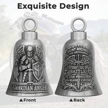 1pc Vintage Motorcycle Bell, Retro Punk Alloy Riding Amulet With Angel Wing/Skull/Cross Design, Universal Bicycle Pendant Accessory For Safety And Good Luck - LD - View 12