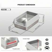 Stainless Steel Litter Box, Metal Litter Boxs With Lid High Sides, XL Extra Large Litter Box For Big Cats, Never Absorbs Odors, Leak-Proof, Stain-Free, Rust-Free, Easy To Clean,Cat Stuff, Cat Accesorries, Pet Supplies - XL - View 2