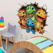 1/2 buah Stiker Dinding Dinosaurus Lucu dan Menarik dengan Efek Dinding Rusak. Stiker yang dapat dilepas, berperekat sendiri, dan tahan air ini cocok untuk kamar tidur, ruang bermain, dan dekorasi rumah. - Stiker dinding - View 10