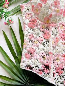 Blusa de mujer con tirantes de espagueti, lazo y remaches rosas desconstructurada, adecuada para vacaciones, citas, té de la tarde, vacaciones, festivales de música, estilo bohemio, cruceros, playa, atuendo de verano - Rosa - Ver 3