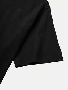 Women's Casual Short Sleeve T-Shirt With Pink Letter Print "NO TIME For YOUR" - Black Round Neck, Summer Top, Machine Washable And Comfortable For All Seasons, Ladies' T-Shirts, Relaxed Style, Printed T-Shirt, Durable Construction, T-Shirt For Fashion Lovers Y2k. - 黑色 - 查看 5