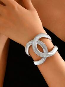 1pc Geometric Cutout Adjustable Intersecting Bangle Bracelet, Fashionable Summer Accessory For Women,Jewellery - Bracelet - View 10