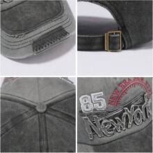 Vintage Washed Baseball Cap, Retro Color Block Snapback Hat, Unisex Outdoor Travel Couple Cap, Adjustable Size, Suitable For All Seasons - 85 - View 8
