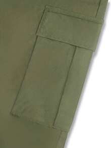 Women's Casual Solid-Color Loose-Fit Multi-Pocket Bib Overalls Cargo Pants - Army Green - View 6