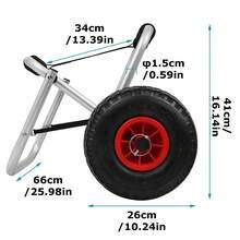 Kayak Trolley Faltbarer Bootsanhänger für Surfbretter Professionelle Erweiterungen SUP Kanu Trolley Angelkajaks Kajak für Alle Bootsbaue Faltbares Boot Kanu Pneumatikreifen Bootsanhänger Trolley Aluminium Scupper Stütze SUP Spanngurt 80Kg - A - Übersicht 2