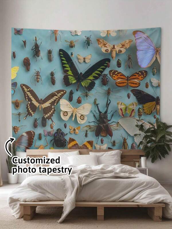 نسيج جداري مخصص بالصور - نسيج جداري بموضوع الفراشات والحشرات، يتميز بتصميم حشرات عتيق، إنه هدية مثالية للأصدقاء والعائلة. مناسب جداً لتزيين غرفة المعيشة وغرفة النوم والمكتب والسكن الجامعي وأي مساحة منزلية. هذه الهدية الشخصية مناسبة لمناسبات مختلفة، بما في ذلك الذكرى السنوية وعيد الميلاد والزفاف وعيد الأم، ويمكن استخدامها أيضًا كديكور حفلة أو خلفية أو لمسة منزلية يومية.