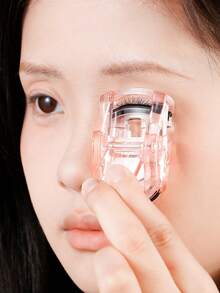 1 Set de Rizador de Pestañas Portátil Premium, Hecho de Acrílico Transparente y Plástico Rosa, Diseño con Resorte para un Efecto de Rizado Suave y Natural, Adecuado para Maquillaje Diario y Uso en Viajes - multicolor - Ver 9
