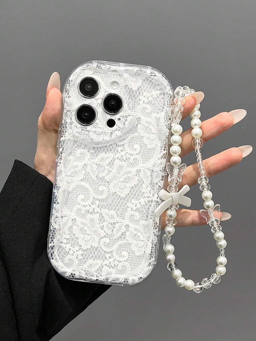 1 Stück romantisches weißes Spitzen-Blumen-Malerei transparentes Anti-Tropf Handyhülle kompatibel mit iPhone 17pro/17Air /17/17promax16/11/16pro/16plus/16promax/16e/15Promax/13/14/12/XS/XR/7G/8P, Galaxy S25/S25PLUS/S25 Ultra/A16/A36/A26/A56/A50/A12/A32/A52/A72/A51/A21S/A13/A14/S24/S24PLUS/S24Ultra,S22/A52/A53/A54/A55S23/, 11/12Pro/12/12X/13Pro/14Pro/15Pro/, 10/9/Note9/12c/Note11pro/Note8Pro - Verschiedenfarbig - Übersicht 1