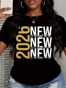 1 Women's "Grace Praise" Gold Print T-Shirt 2026, Casual Style, Ideal For Everyday Wear, Church Attire, Motivational Statement Graphic Tee, 180g, 100% Cotton. - 黑色 - 查看 3