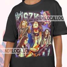 Vintage Bootleg - Jake Kiszka R , Greta Van Ft Band , Clic k Tour Graphic, 70s Aesthetic Y2K Music Fan Gift Camiseta 100% Algodón Unisex - Playera Casual Premium de Corte Cómodo - Negro - Ver 1