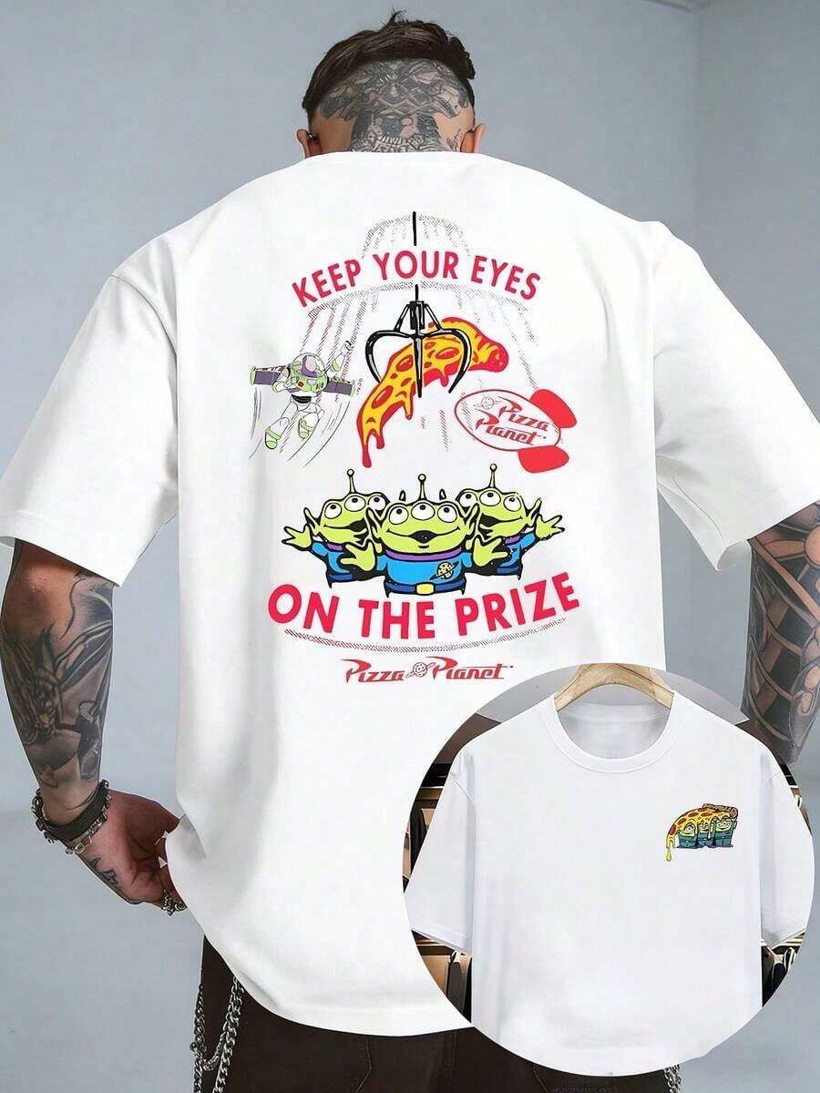 Camiseta de Alien de de , Sudadera "Mantén tus ojos en el premio", Sudadera con capucha de hombre verde de , Camiseta de viaje familiar WDW, Camiseta de Pizza Planet - Negro - Ver 1