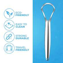Tongue Coating Cleaner, Stainless Steel Tongue Scraper, Oral Cleaning Tool 1/2pcs - Multicolor - View 2