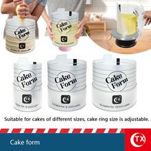 1/3件套可调节圆形蛋糕模具，可扩展慕斯蛋糕模具，亚克力圆形烘焙圈，蛋糕烘焙工具配件 - 彩色 - 查看 2