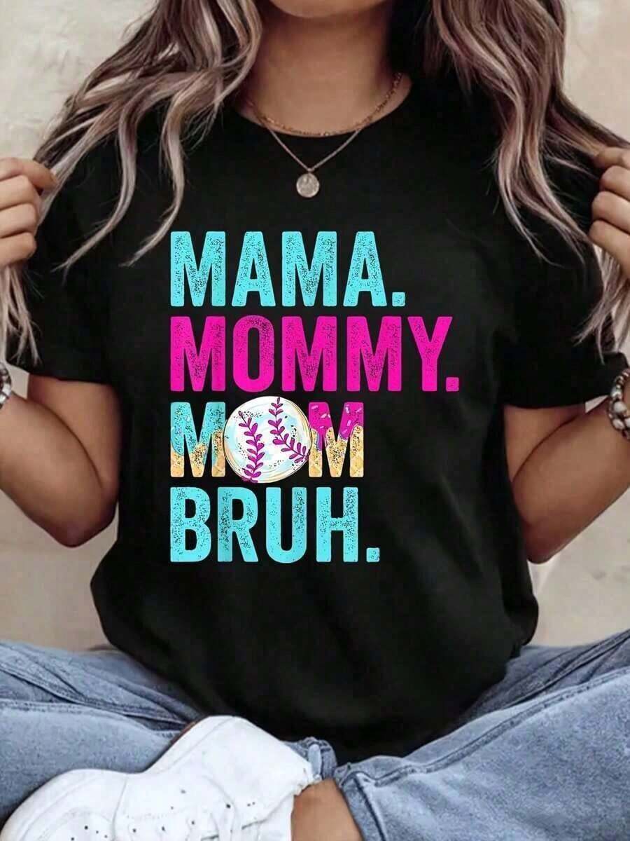 Camiseta de Mujer - Camiseta Gráfica de Béisbol para Mujer - Casual de Manga Corta con Cuello Redondo, Top de Verano y Primavera con Diseño de Béisbol y Estilo Drip, Ropa para Mamá Béisbolera |     Camisetas Divertidas con Estampados |     Confección de punto, Camiseta estilo béisbol, Ropa de mujer a la moda, Camisetas, Ropa, Top blanco, Camiseta con estampado, Adecuada para gimnasio, entrenamientos, uso diario informal y estilo urbano. - Camiseta unisex de algodón de manga corta y cuello redondo, estilo urbano vintage.