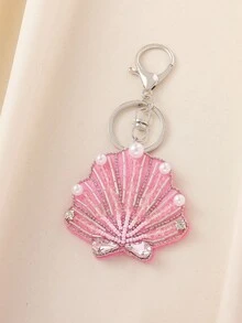 1 chiếc móc khóa hình vỏ sò đính hạt ngọc trai giả thủ công, phong cách Bohemian, thích hợp làm quà tặng hàng ngày cho nữ, đi biển, du lịch, tốt nghiệp. Hình dáng thủ công có thể hơi khác nhau. - vỏ bọc - Xem 6
